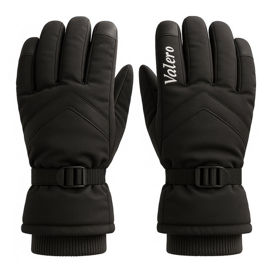 SIDIFU Volwassen Warme Winter Ski Handschoenen Waterdichte Thinsulate Snowboard Handschoenen Thermische Motorfiets Fietshandschoenen Mannen Vrouwen (zwart, L