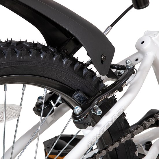 Joystar Contender Full Suspension Kinder Mountainbike - 20" - Handrem - Rem - Bel - Spatborden - Zwart - Geschikt voor buitenactiviteiten in de lente van JOYSTAR — afbeelding 4
