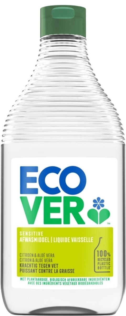 1 x Ecover - Afwasmiddel - Citroen & Aloë Vera - 450 ml - Afwasmiddel Citroen Aloë Vera - Plantaardig Afwasmiddel - Milieuvriendelijk Afwasmiddel - Biologisch Afbreekbaar Afwasmiddel - Huidvriendelijk Afwasmiddel