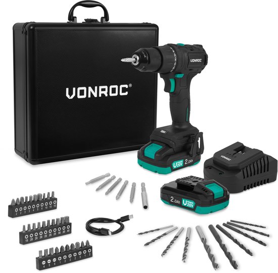 VONROC Accuboormachine 20V – 19 schroefstanden