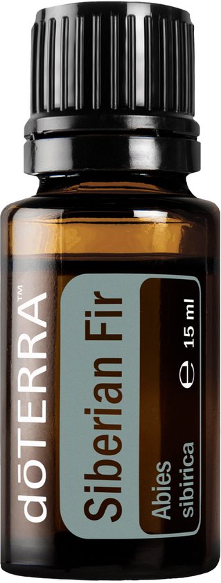 Amberkleurige fles dōTERRA Siberian Fir, 15 ml.