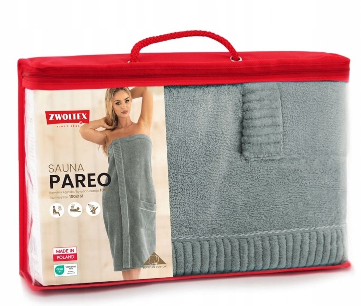 Zwoltex Saunakilt van Egyptisch Katoen - Grijs 100x151cm