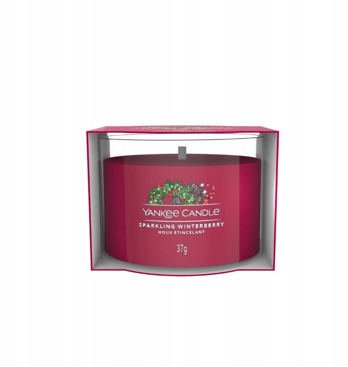 Yankee Candle Filled Votive - Sparkling Winerberry - 10 branduren - 1 stuk Rood