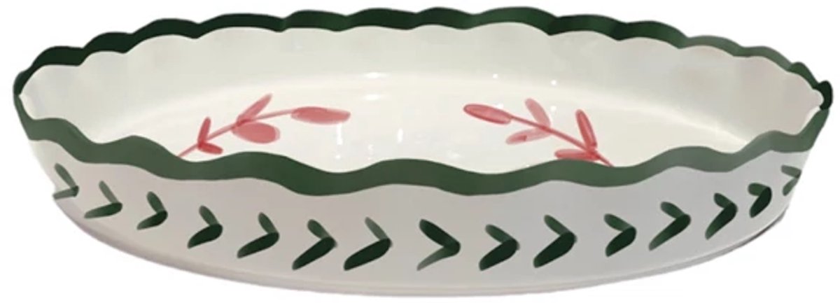 Val Pottery Marvelous taartvorm D32cm H5cm groen