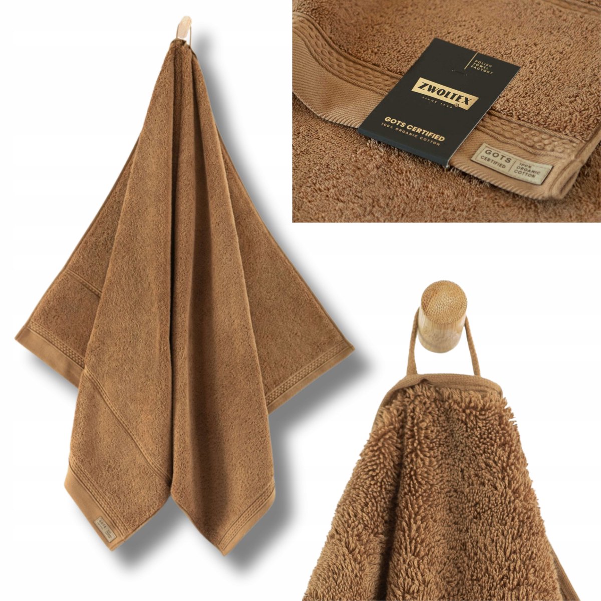 Luxe QUEEN Handdoek 30x50cm Lichtbruin 650 g/m² Katoen