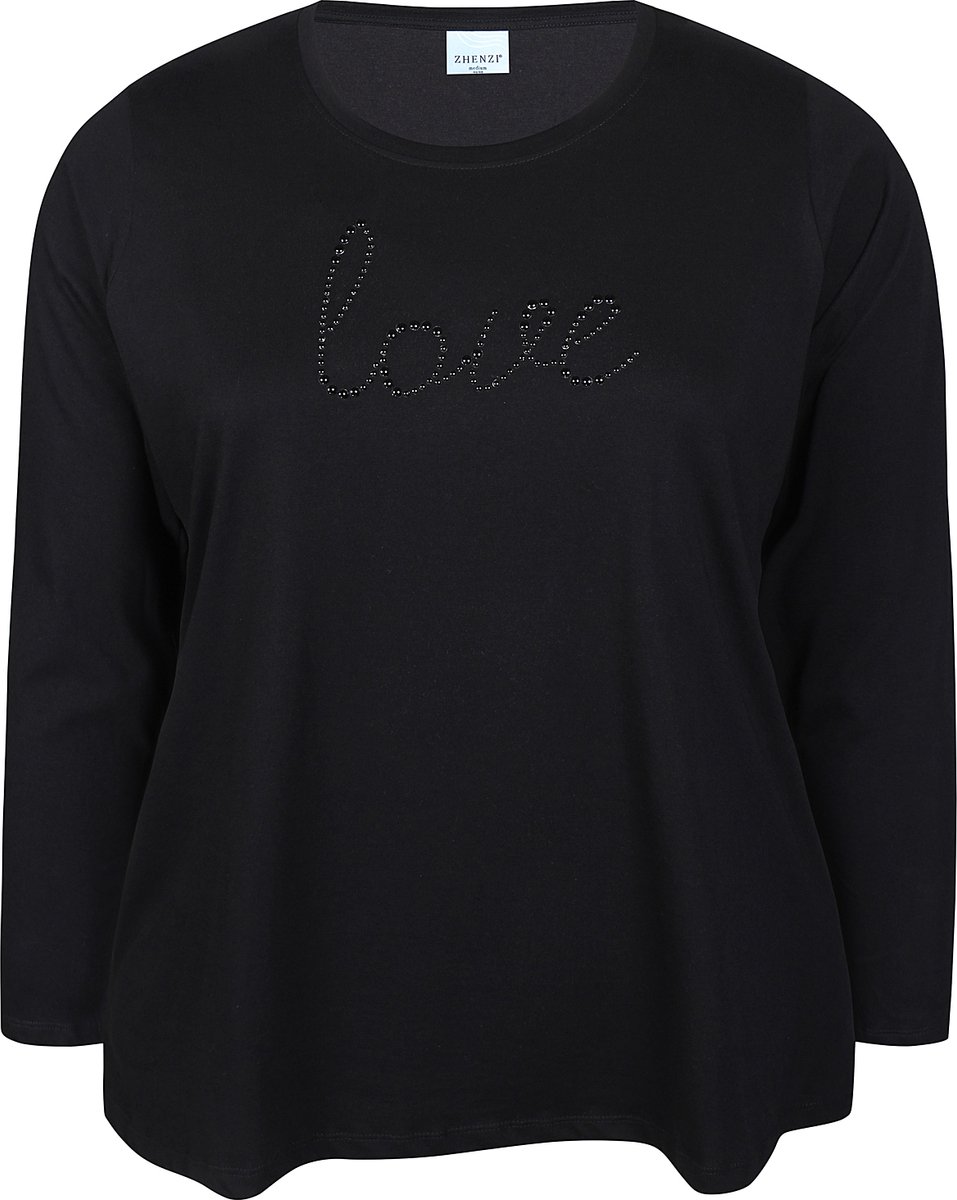 Zhenzi Zh-Tess 1098-T-shirt L/S zwart maat XS=40
