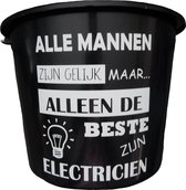 Cadeau Emmer - Electriciën - 12 liter - zwart - cadeau - geschenk - gift - kado - verjaardag - kerst