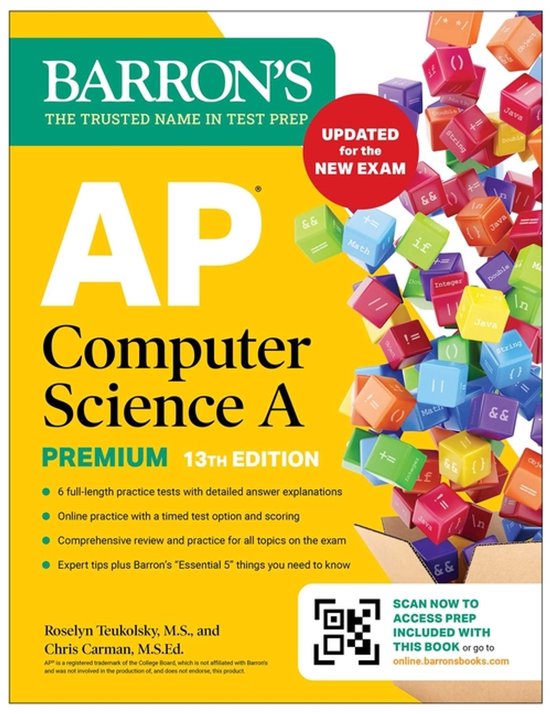 Barron's AP Prep- AP Computer Science A Premium, 13th Editio ... - cover