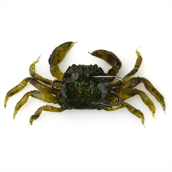 Appât en Siliconen JeiibrZui pour crabes - Appât pour la pêche en mer - Cm , 28 g, couleurs vives et Crochet pointus - 1 pièce - Vert