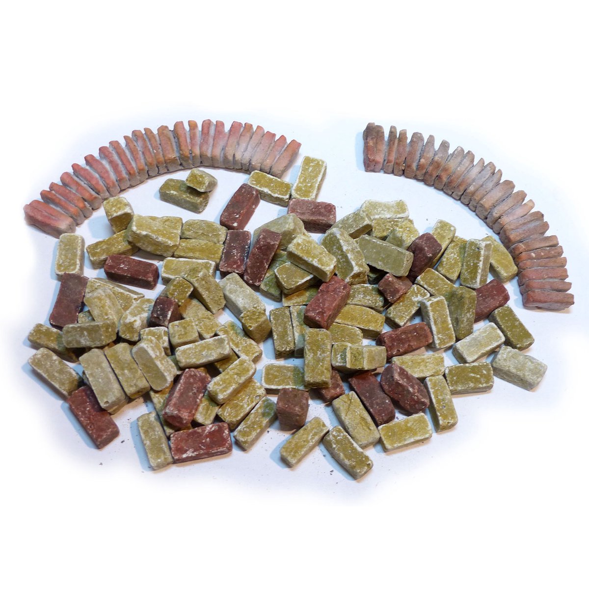 Kerststalset voor de berg Genezareth - Grote boogset - met 85 rechthoeken (Sinai), 2 stenen bogen en 20 rechthoeken (baksteenrood)