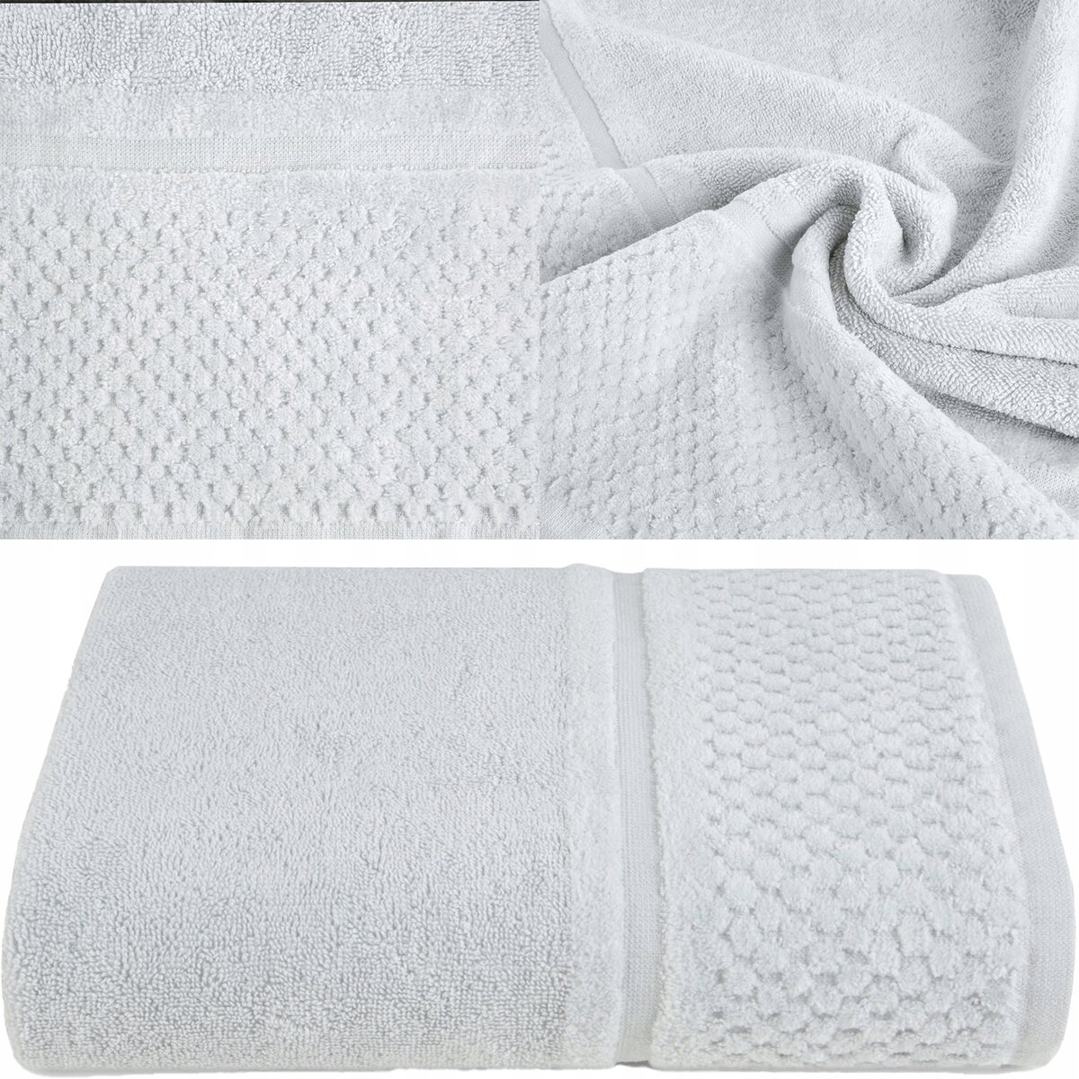 Luxe Katoenen Badhanddoek 70x140 cm - 550 g/m² - Zilver