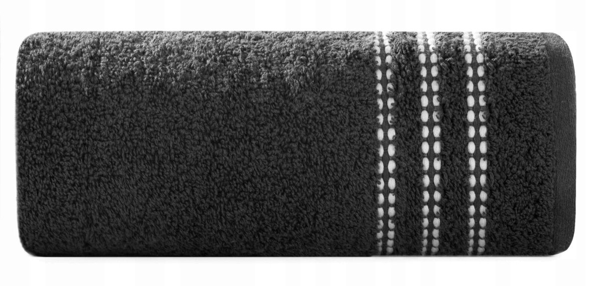 Luxe Zwarte Katoenen Handdoek Seba 70x140 cm