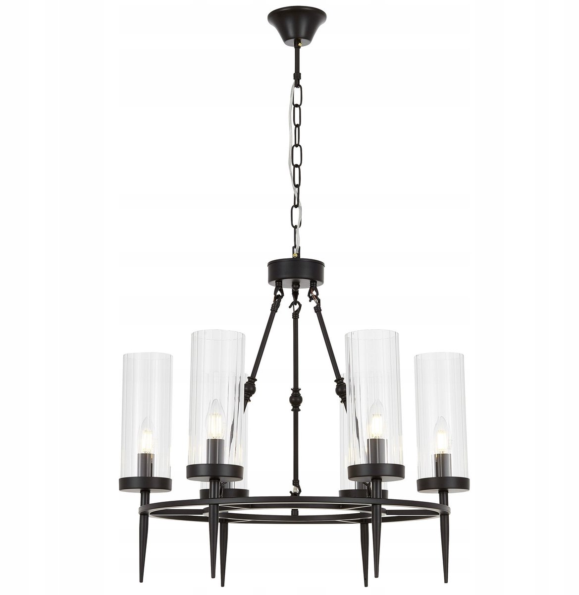 Lumina Deco Moratti W6 Hanglamp Zwart Glas Metaal E14