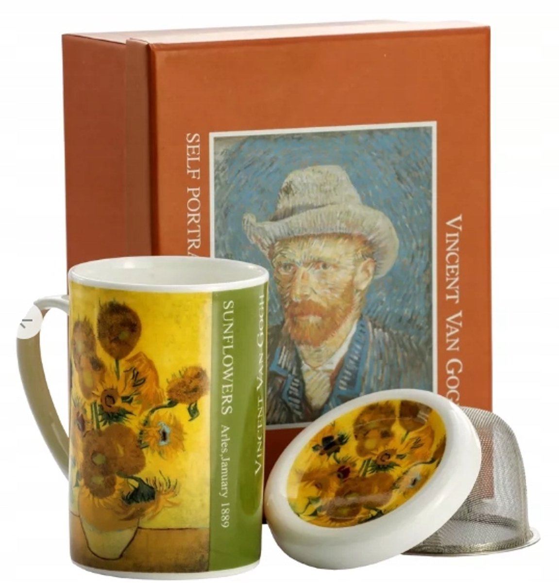 Porseleinen Theemok met Zeef en Deksel - Bloemendecoratie - 350ml