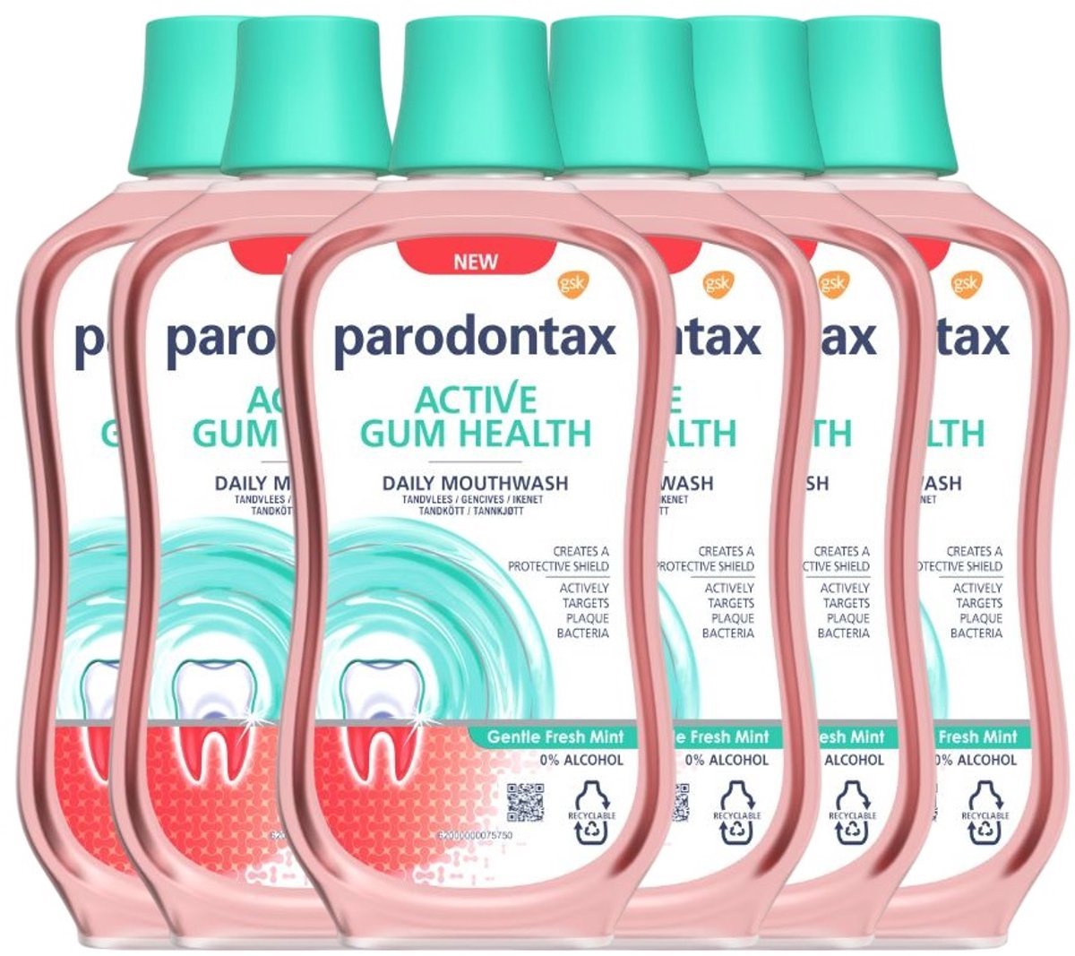 Parodontax - Mondwater - Gentle Fresh Mint - 500ml x 6