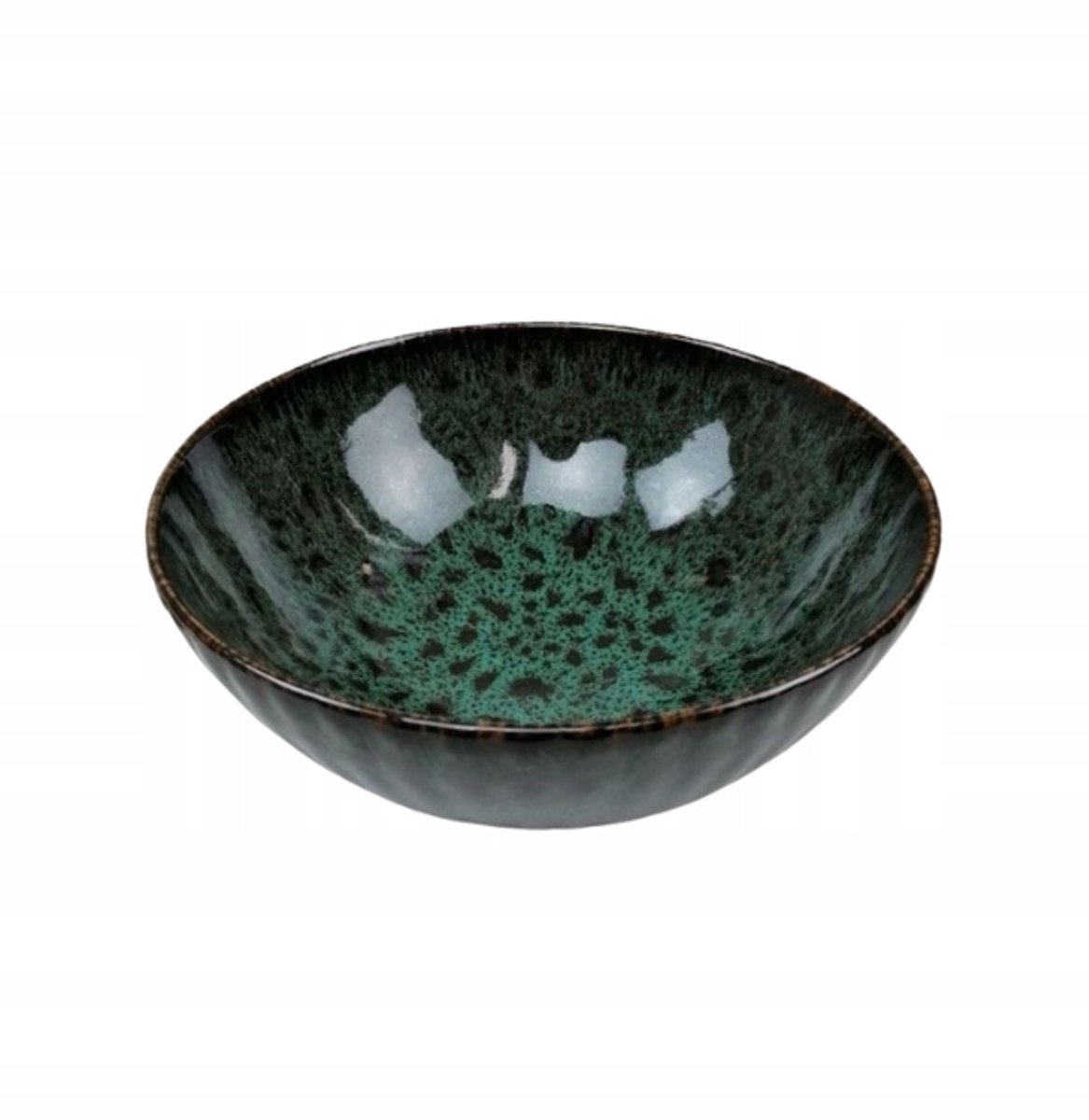 Lubiana Stoneware Saladekom Jade Groen 17 cm - Uniek Keramiek