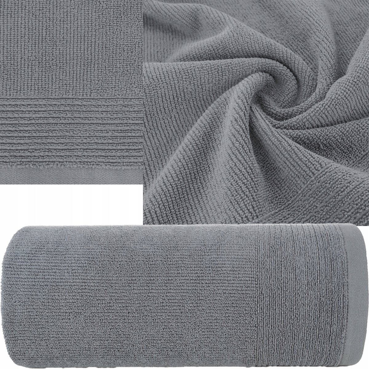 Luxe Katoenen Badhanddoek 50x90 cm - Zilverkleurig - Perfect Cadeau