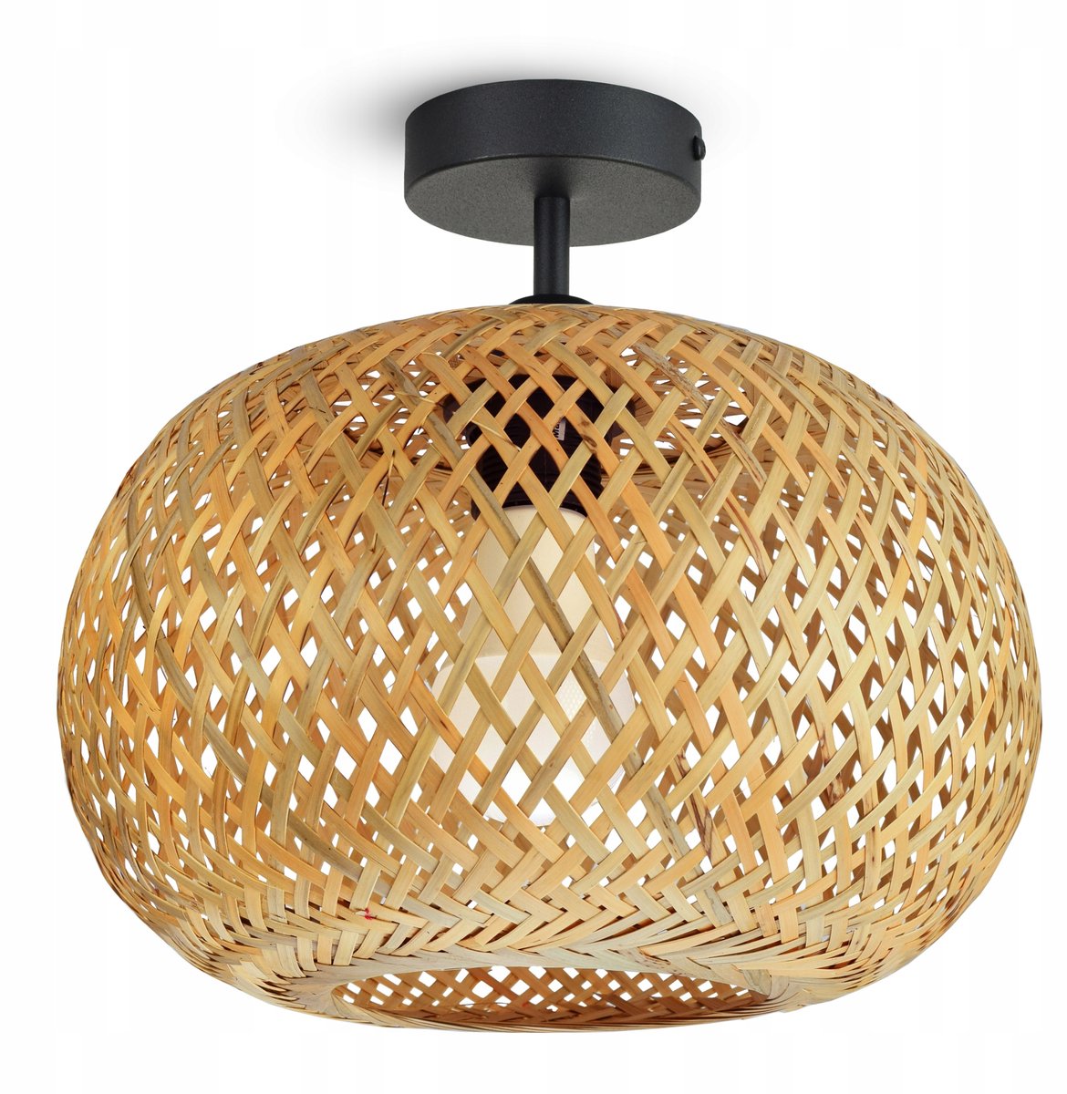 Bamboe Plafondlamp Boho - Natuurlijk Gevlochten E27 LED