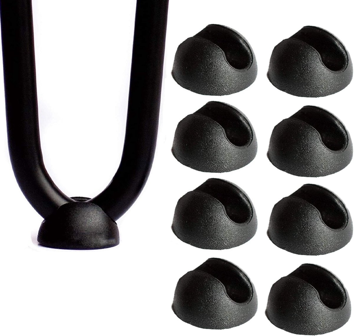 8 Stuks Stoelpootdoppen - Ronde Buisframes - 10 Mm Dia - Viltjes - Vloerbeschermers Buisfr