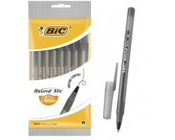 BIC Round Stic Comfort Zwarte Pennen Set - 8 Stuks