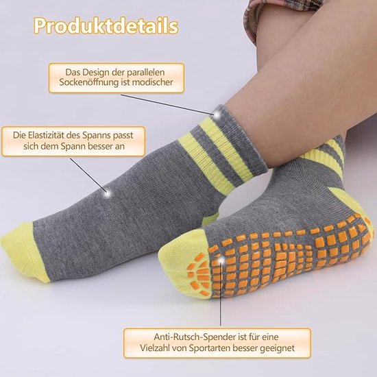 5 paar antislip sokken voor dames - antislip yogasokken - pilatessokken - sportsokken voor thuis, in het ziekenhuis en in revalidatiecentra. van Merkloos — afbeelding 4