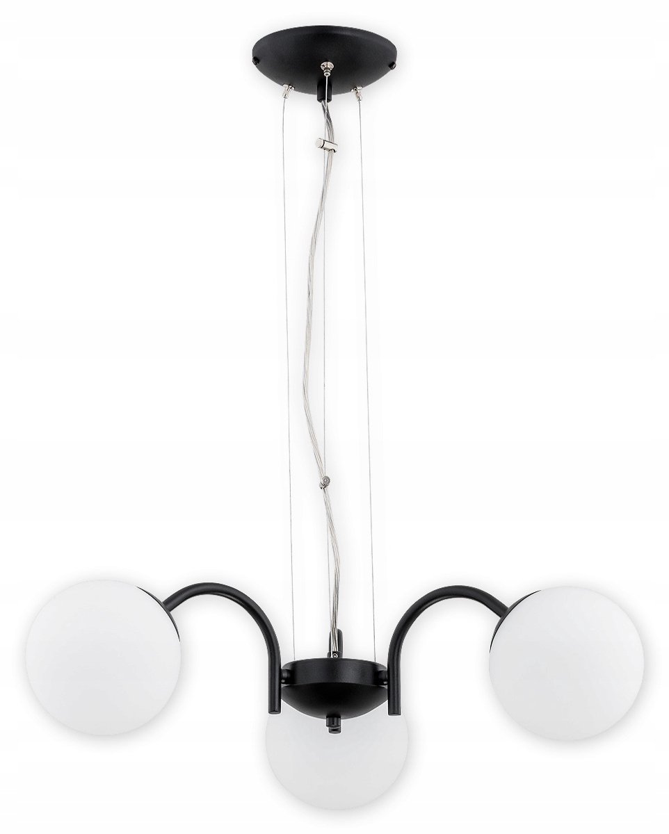 Nol 3-lichts hanglamp - mat zwart & mat wit