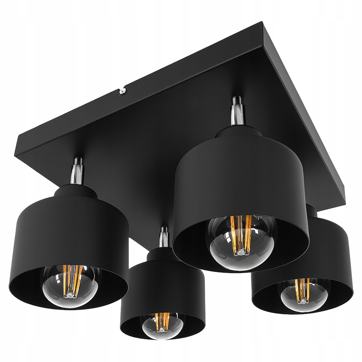 Zwarte Loft Plafondlamp 4x E27 - Verstelbaar