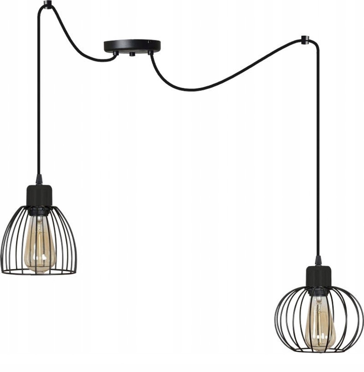 Industriële Hanglamp Spider Loft E27 Zwart/Wit
