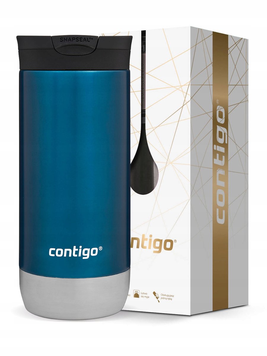 Contigo Huron 2.0 Thermobeker Blauw 470ml - Inclusief Cadeaubox