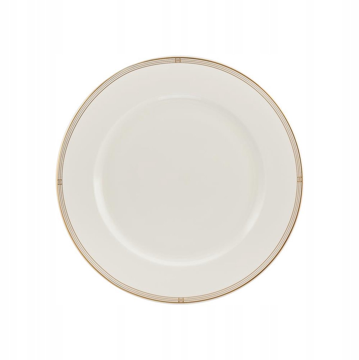 Villa Italia Liguria Tafel 21 cm - Elegant Wit met Gouden Streep