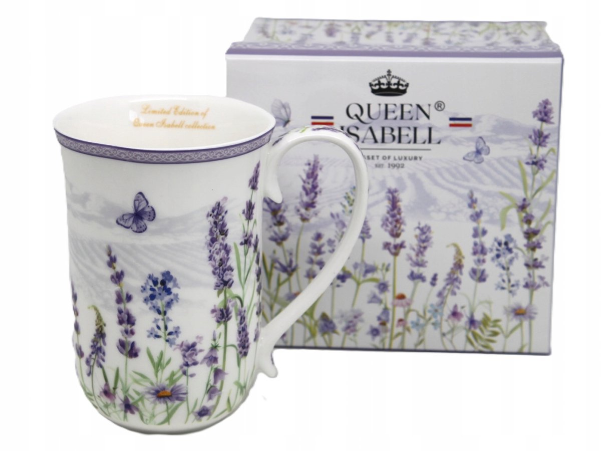 Queen Isabell Porseleinen Mok Lavendel 400ml - Elegant & Ruim