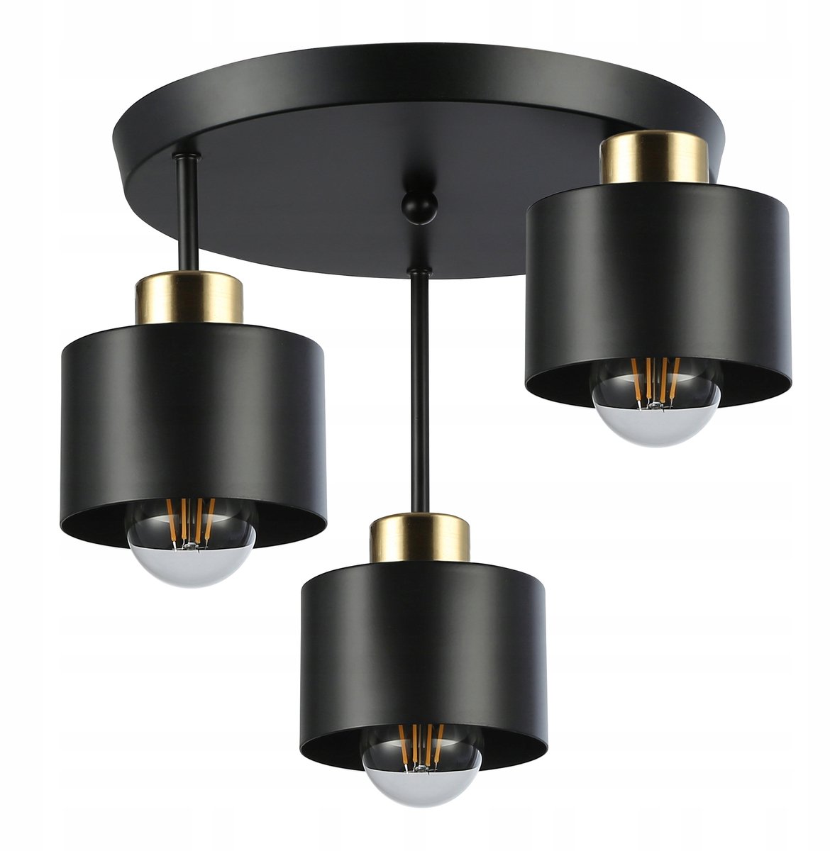Elza Hanglamp Zwart Koper 3x E27 - Stijlvol en Modern