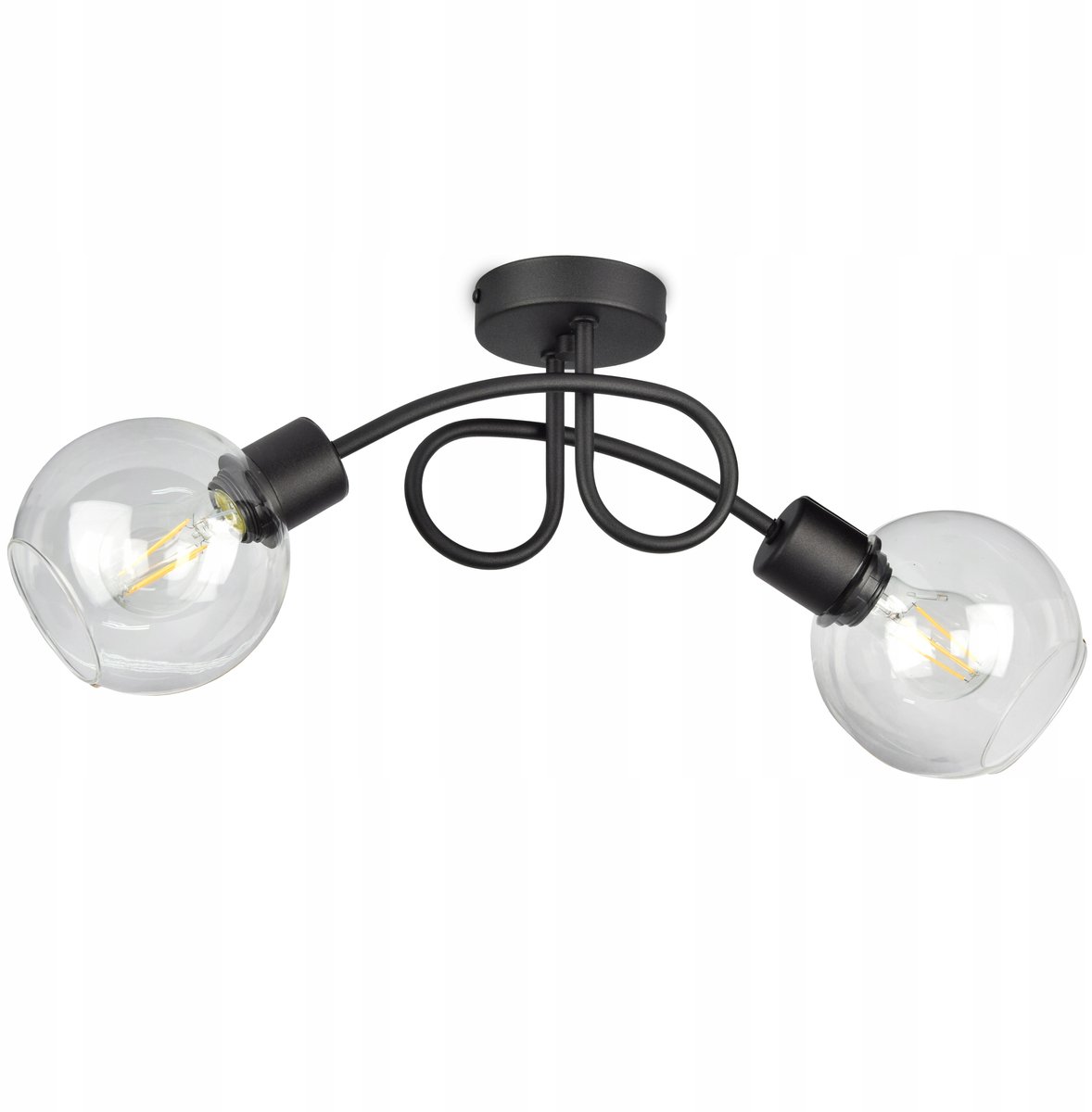 Moderne Hanglamp met Glazen Bollen - E27 - Zwart Mat