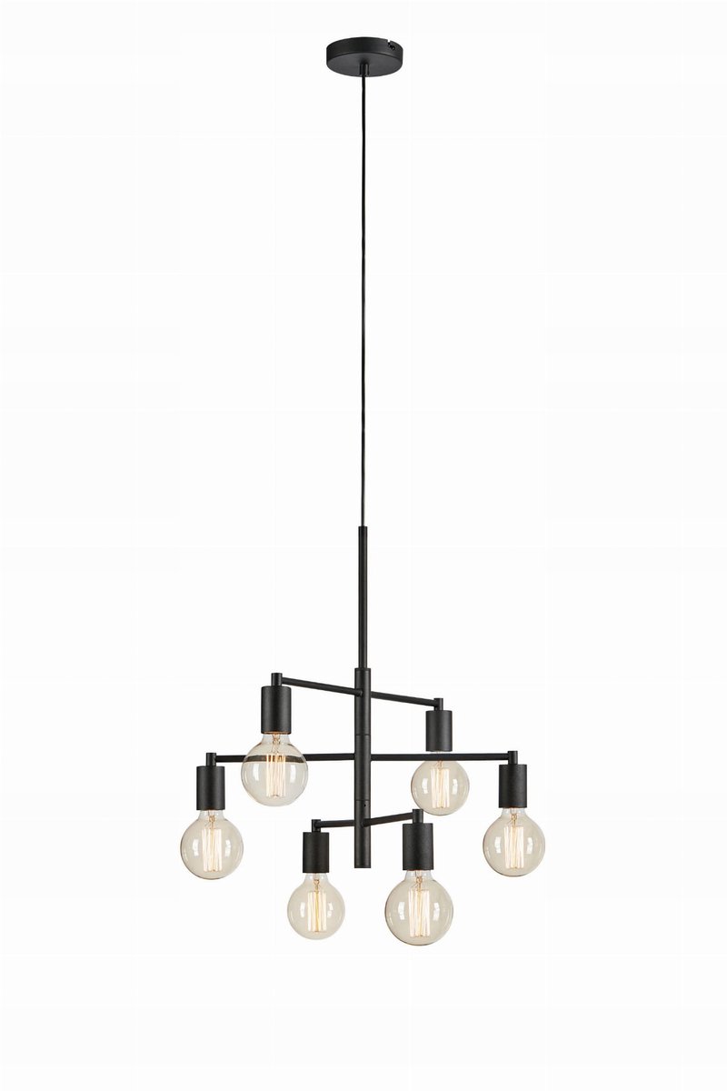 CIELO Hanglamp 6L Zand Zwart - Stijlvolle Verlichting voor Elk Interieur