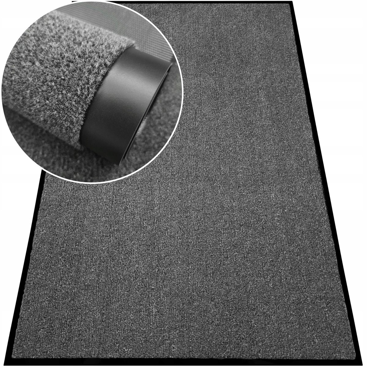 Deurmat woonkamer 40x60 cm - Antislip, PVC onderkant, Grijs
