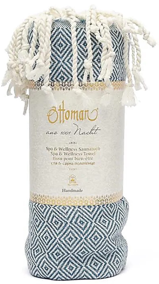 Ottoman hamamdoek petrol – 190 cm x 90 cm