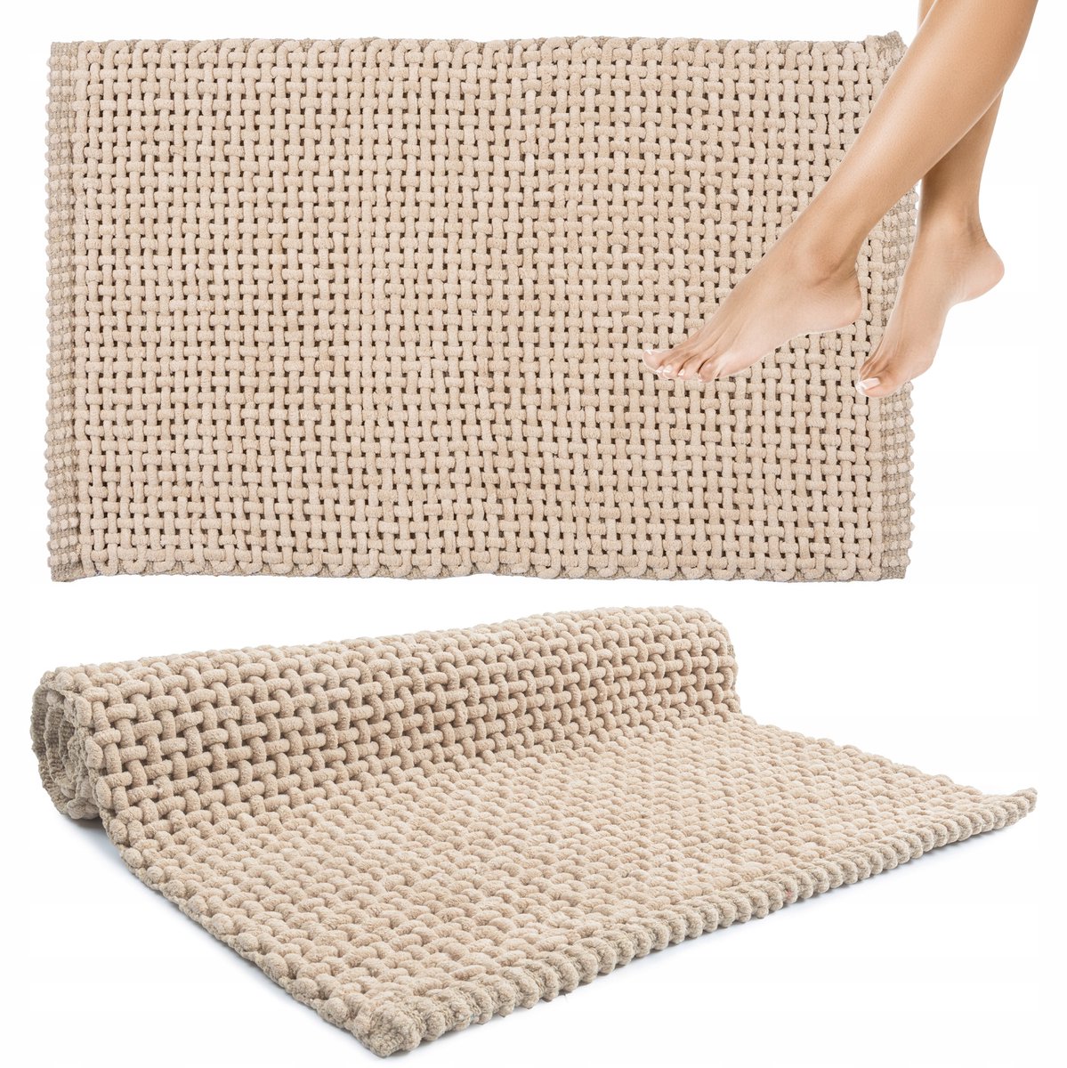 Zachte Beige Badmat 40x60cm - Antislip & Absorberend
