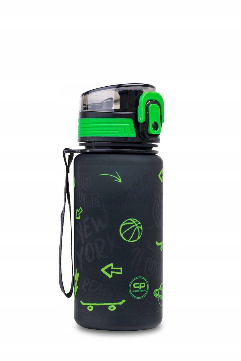 CoolPack Brisk Bidon 400ml Z Czarną Deskorolką - Tritan BPA-Vrij
