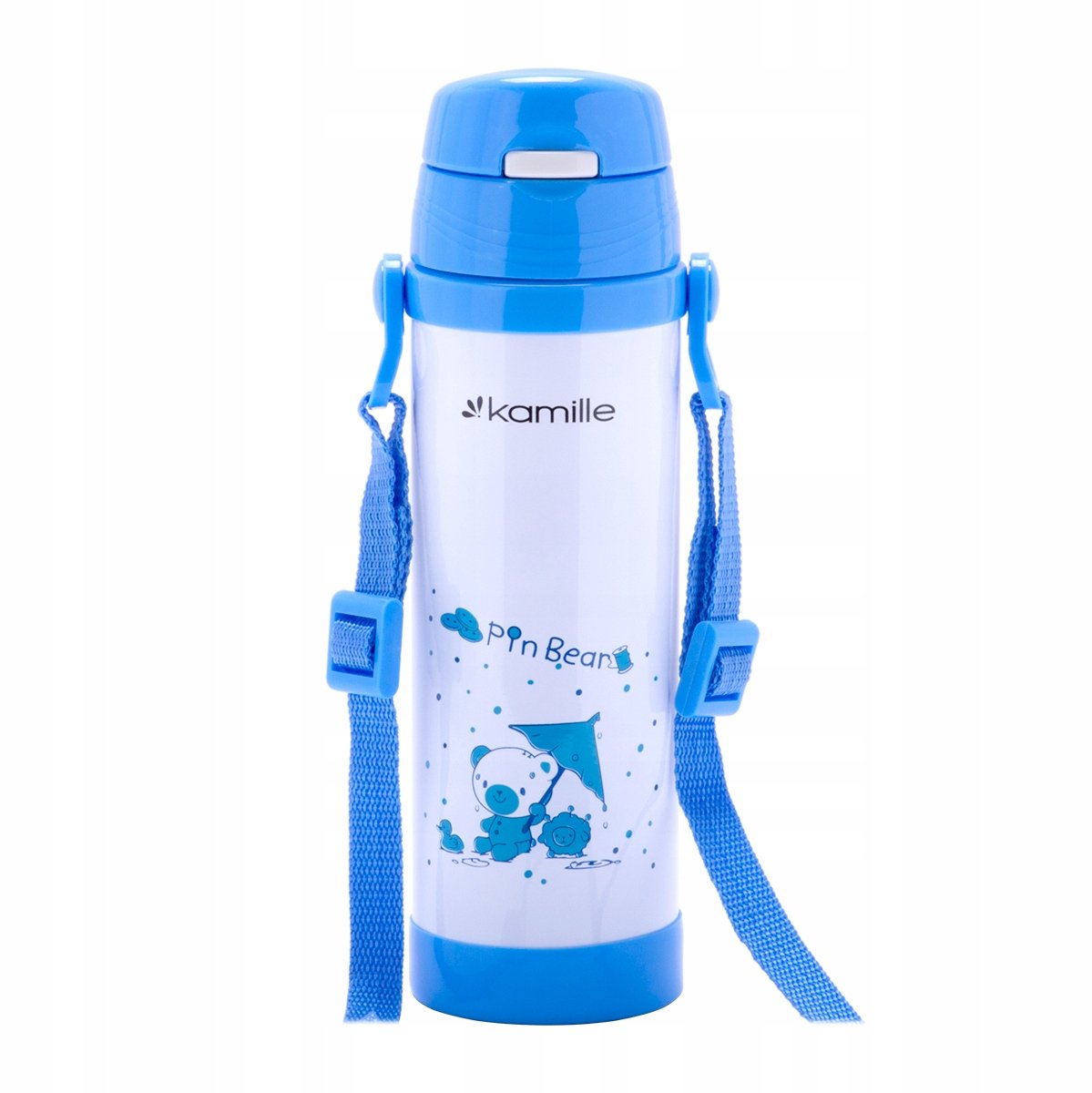 Kamille Kinder Thermosbeker 500ml met Rietje - Lekvrij & Warm/Koud