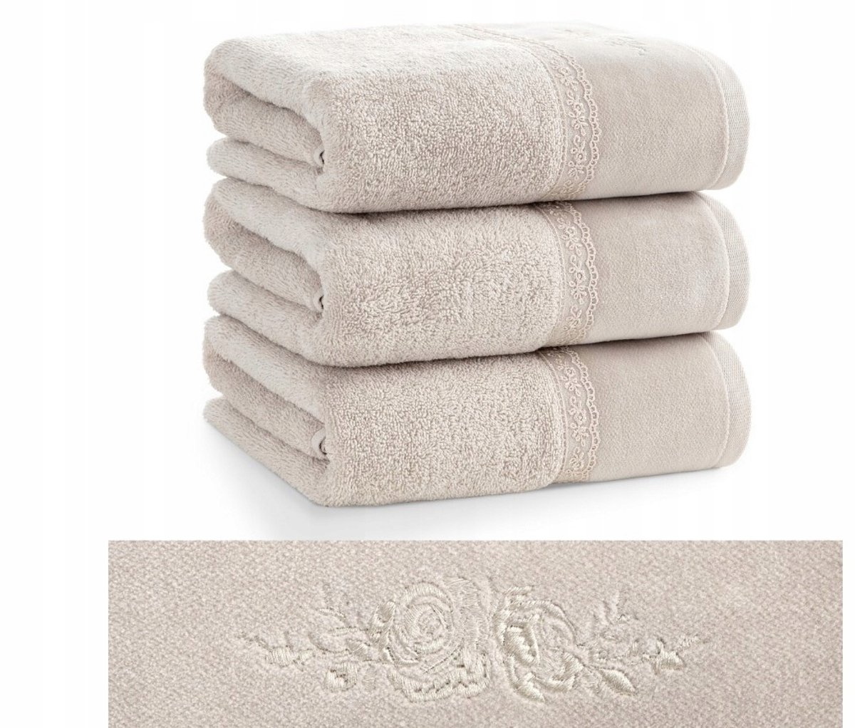 Luxe Katoenen Handdoek 50x90 cm - Beige, Zacht & Absorberend