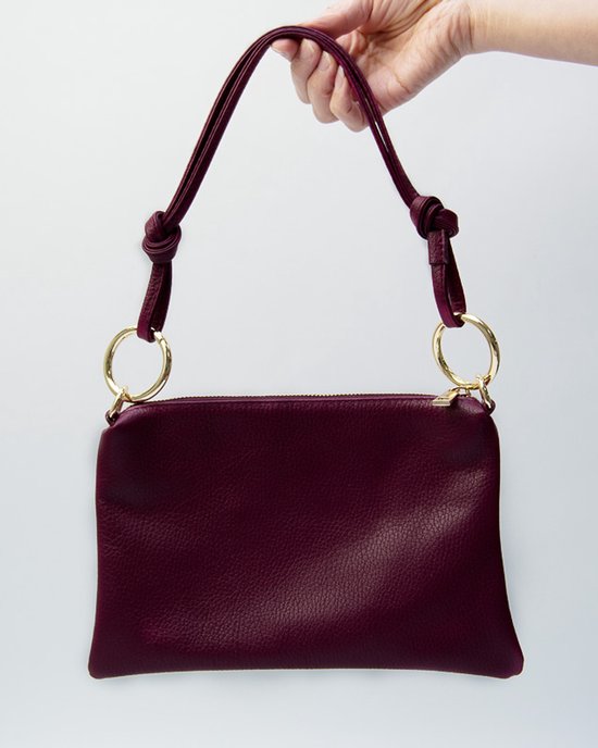 Crossbody Tas- Goud- Clutch- Handtas- Dames schoudertas- effen- 1 extra rits vakken - Stijlvol en Functioneel - Accessories Junkie Amsterdam- Rood