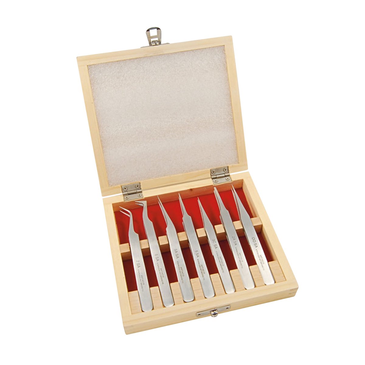 7-delige pincetset voor horlogemakerij en fijnmechanica van Selva C328670