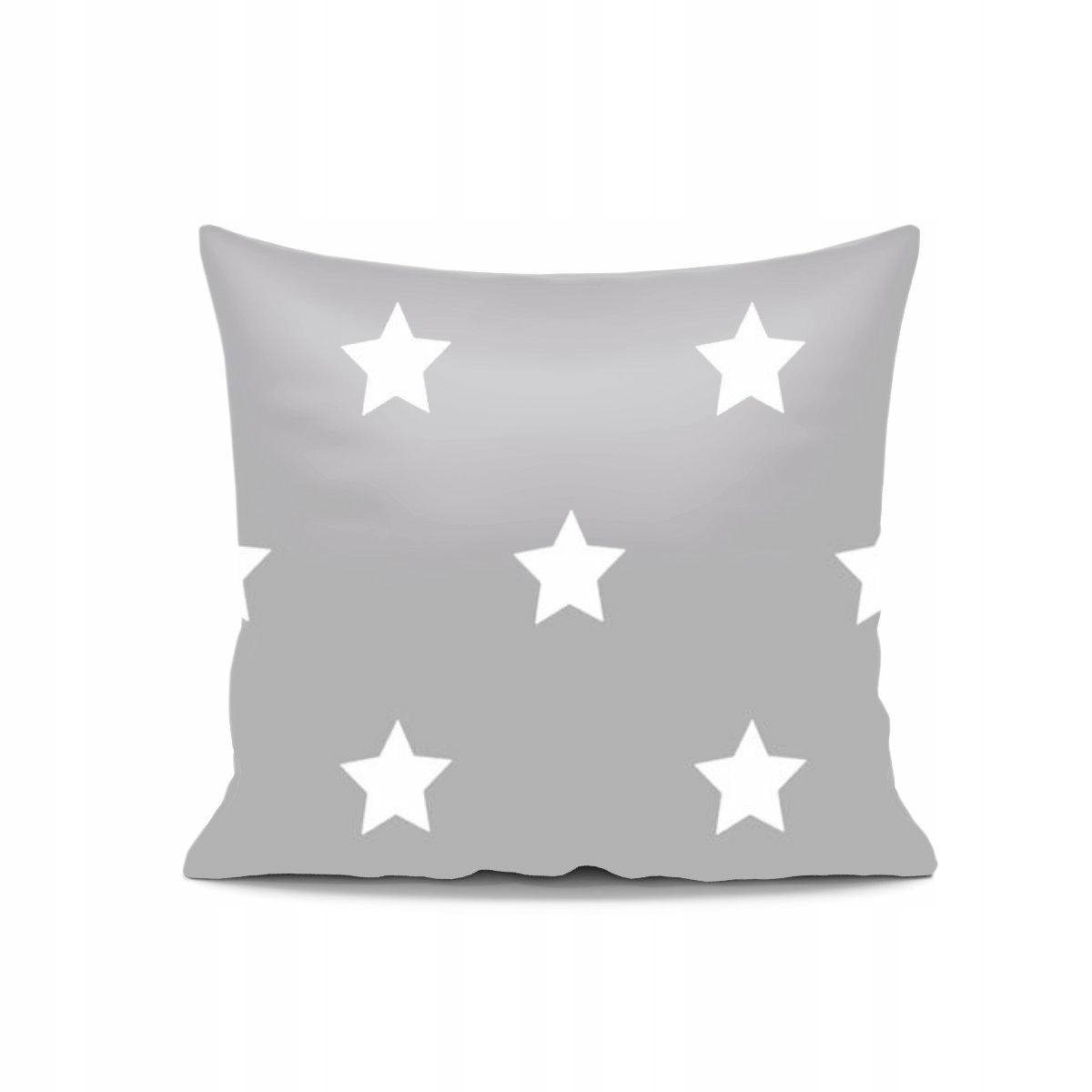 Decoratieve Kussenhoes 45x45 Grijs met Witte Sterren