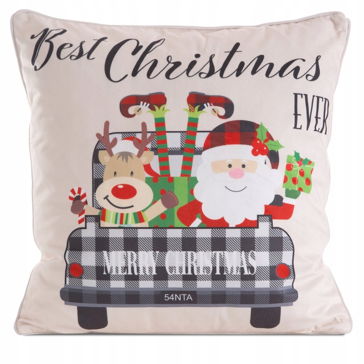 Kerst Kussenhoes Velours Rood 45x45 cm