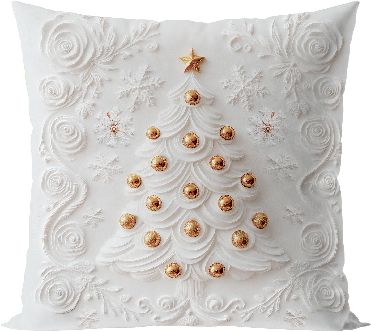 Decoratieve Kussenhoes 40x40cm Kerstboom 3D Effect Fluweel