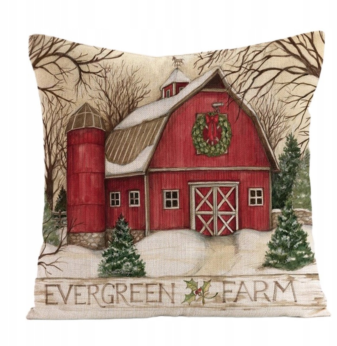 Kerst Kussenhoes Decoratief 45x45cm - Feestelijke Sfeer
