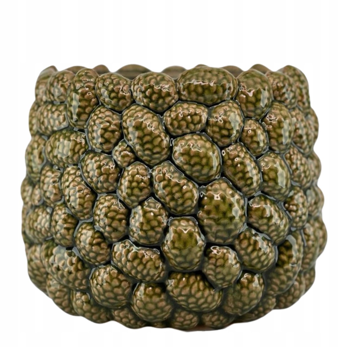 Grote keramieken pot met Dennentakjes - 13x15 cm