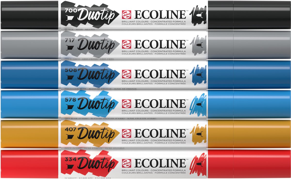 Duotip talens ecoline set 6 stuks stadslandschap | 3 stuks