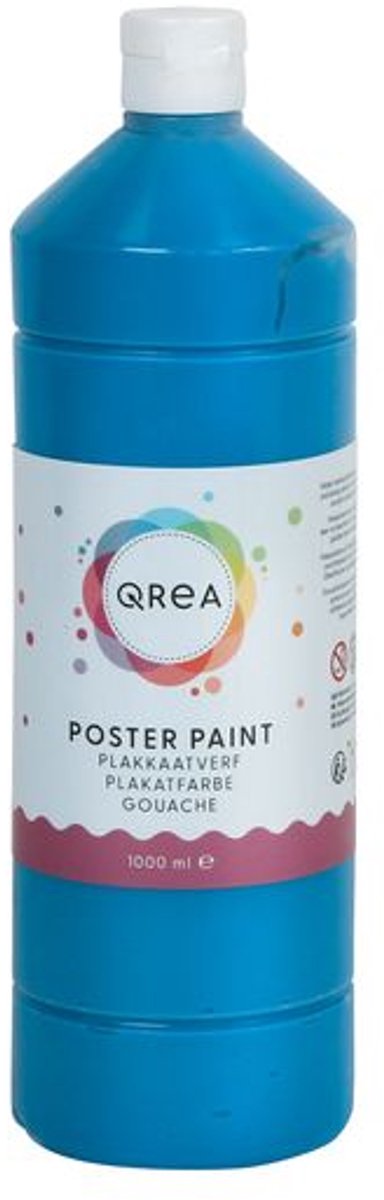 Plakkaatverf qrea blauw 1000ml | 6 stuks