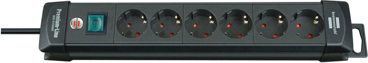 Stekkerdoos brennenstuhl prem 6vdig 3m zwart | 2 stuks